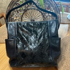 Brighton, black leather handbag.